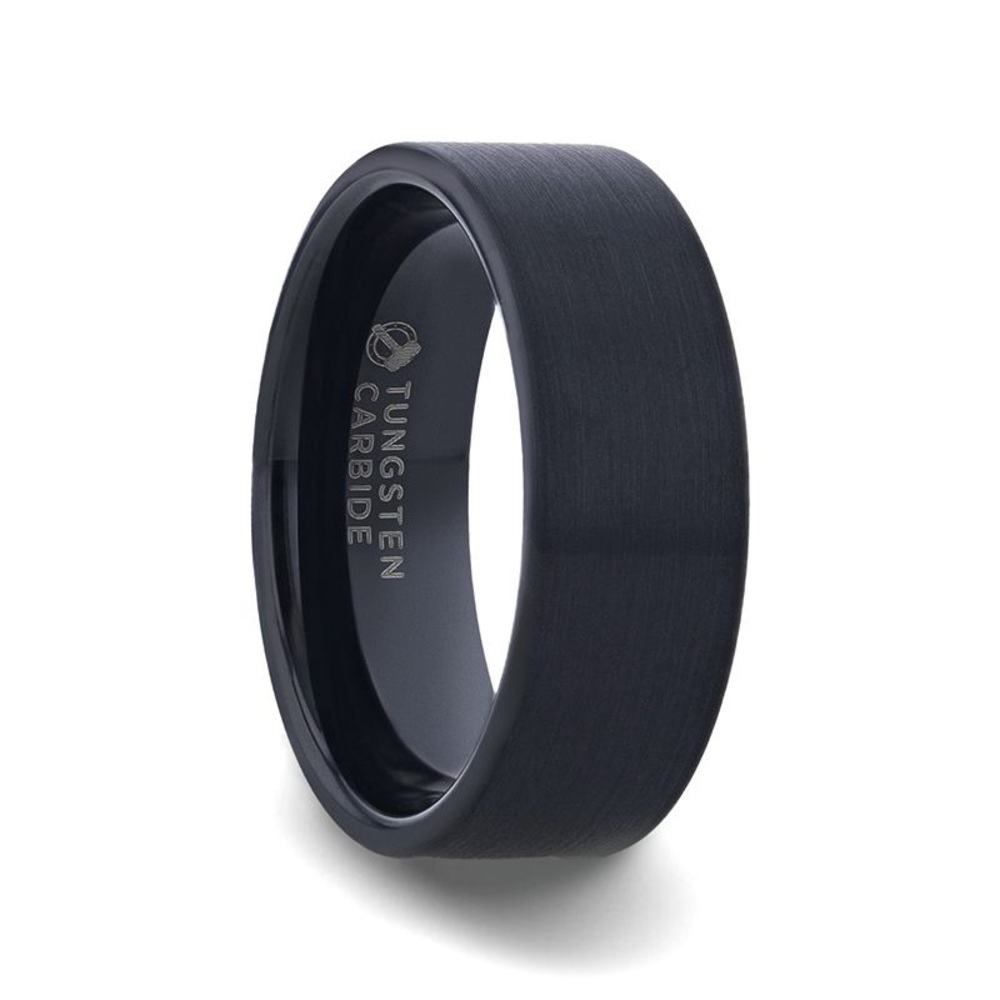 black tungsten carbide flat ring